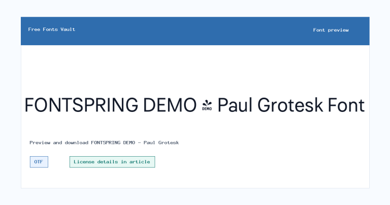 FONTSPRING DEMO – Paul Grotesk font preview