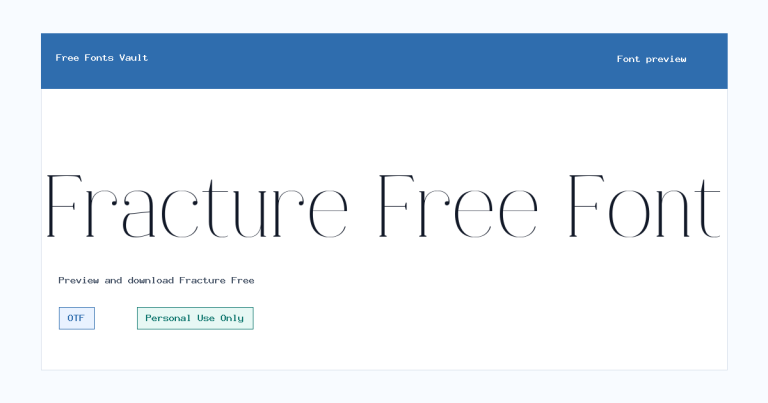 Fracture Free font preview
