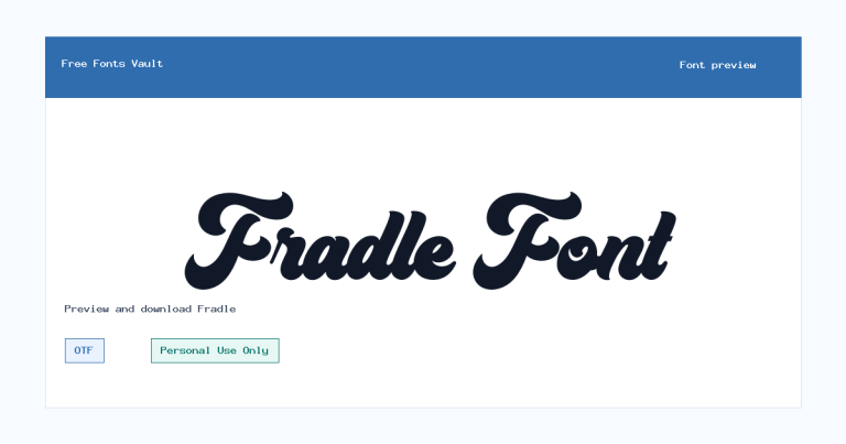 Fradle font preview