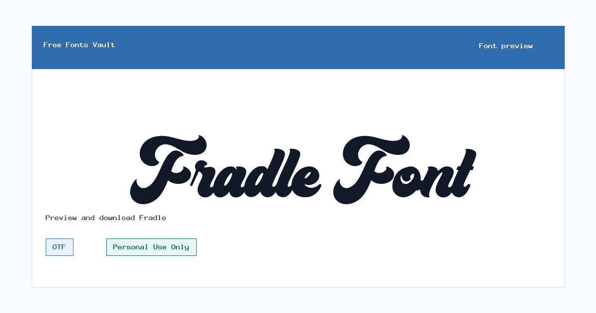 Fradle font preview showing the family name