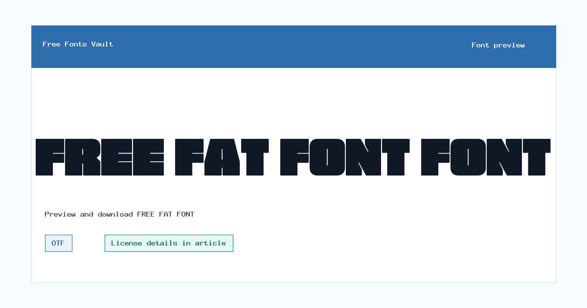 FREE FAT FONT font preview showing the family name
