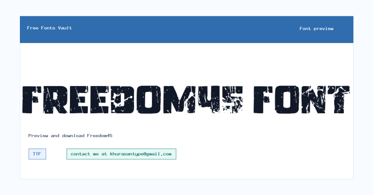 Freedom45 font preview