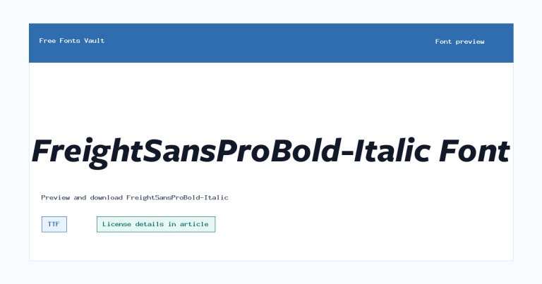 FreightSansProBold-Italic font preview