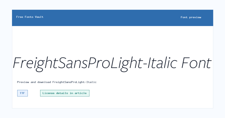 FreightSansProLight-Italic font preview