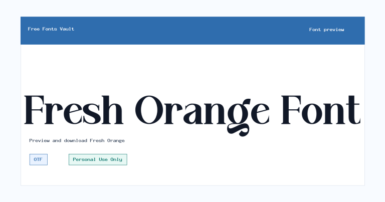 Fresh Orange font preview