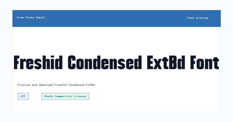 Freshid Condensed ExtBd font preview