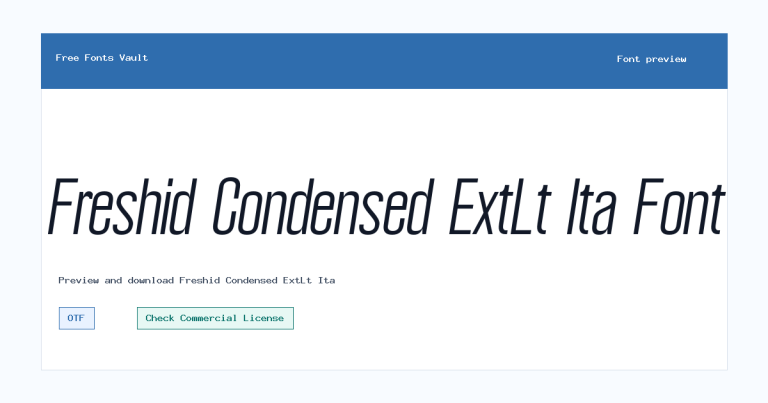 Freshid Condensed ExtLt Ita font preview