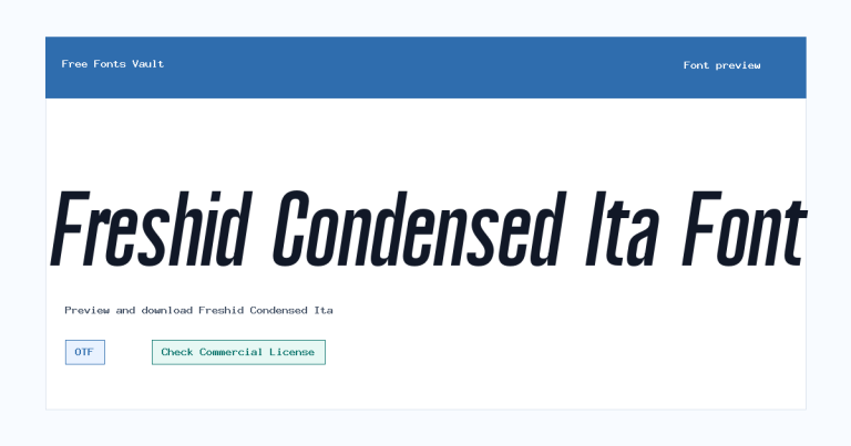 Freshid Condensed Ita font preview