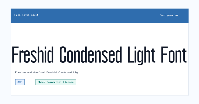 Freshid Condensed Light font preview
