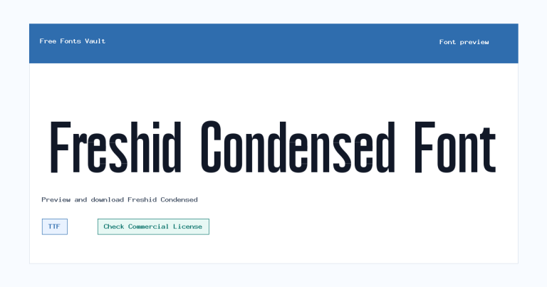 Freshid Condensed font preview