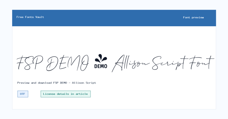 FSP DEMO – Allison Script font preview