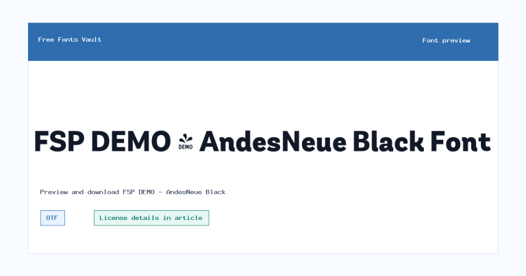 FSP DEMO – AndesNeue Black font preview