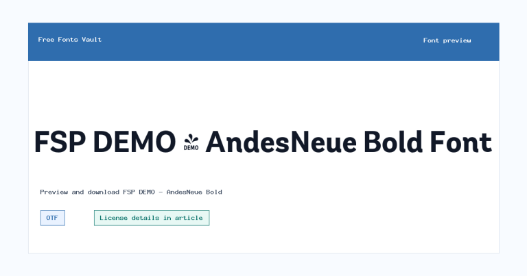 FSP DEMO – AndesNeue Bold font preview