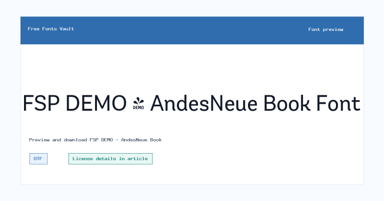 FSP DEMO – AndesNeue Book font preview