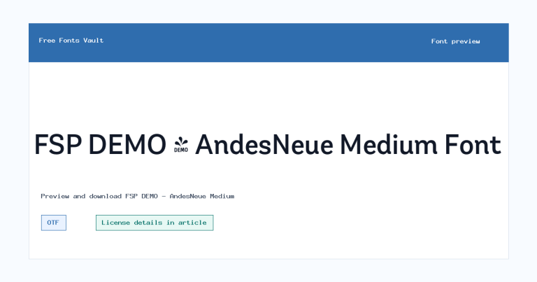 FSP DEMO – AndesNeue Medium font preview