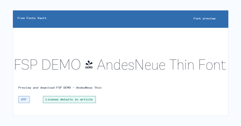 FSP DEMO – AndesNeue Thin font preview