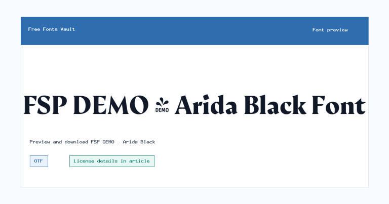 FSP DEMO – Arida Black font preview