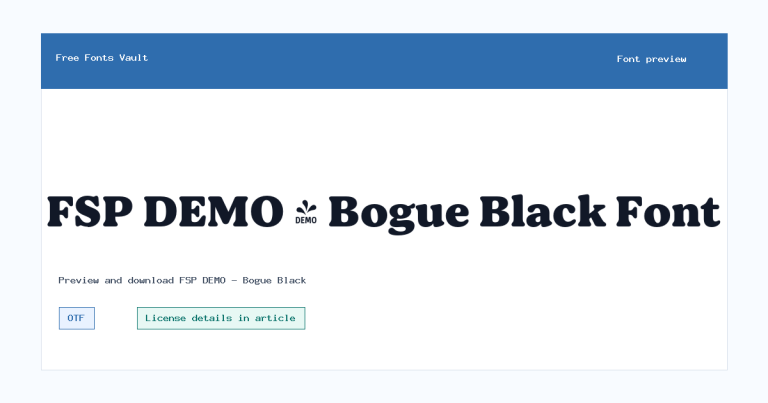FSP DEMO – Bogue Black font preview