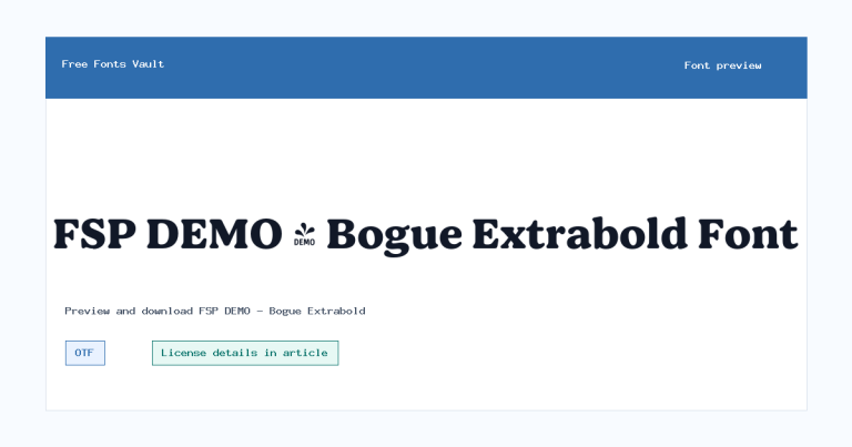 FSP DEMO – Bogue Extrabold font preview