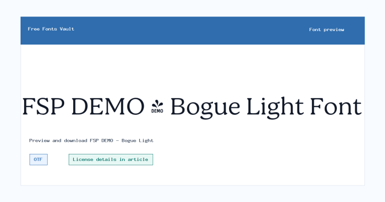 FSP DEMO – Bogue Light font preview