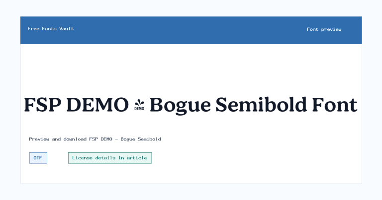 FSP DEMO – Bogue Semibold font preview