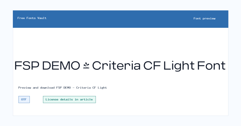 FSP DEMO – Criteria CF Light font preview