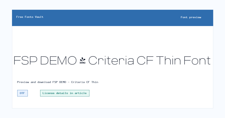 FSP DEMO – Criteria CF Thin font preview