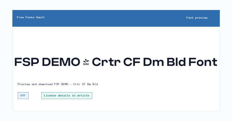 FSP DEMO – Crtr CF Dm Bld font preview