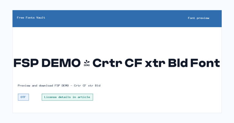 FSP DEMO – Crtr CF xtr Bld font preview