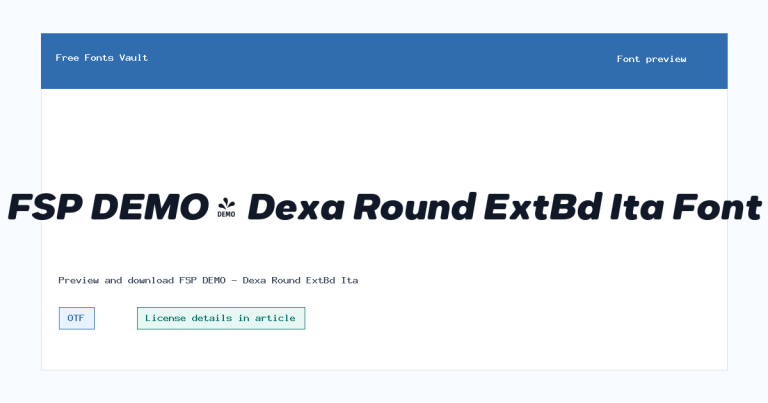FSP DEMO – Dexa Round ExtBd Ita font preview