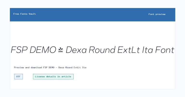 FSP DEMO – Dexa Round ExtLt Ita font preview