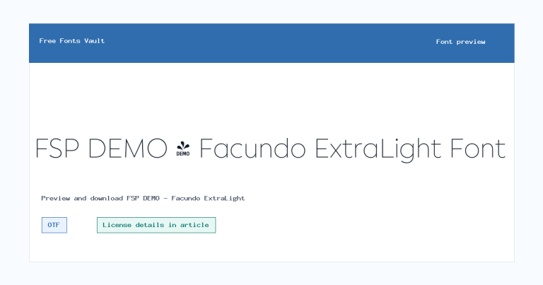 FSP DEMO – Facundo ExtraLight font preview