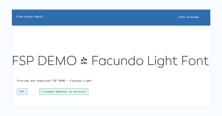 FSP DEMO – Facundo Light font preview