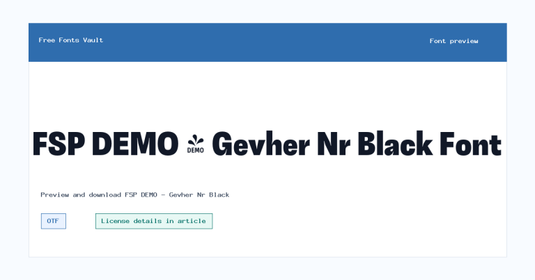 FSP DEMO – Gevher Nr Black font preview