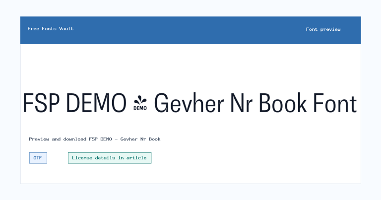 FSP DEMO – Gevher Nr Book font preview