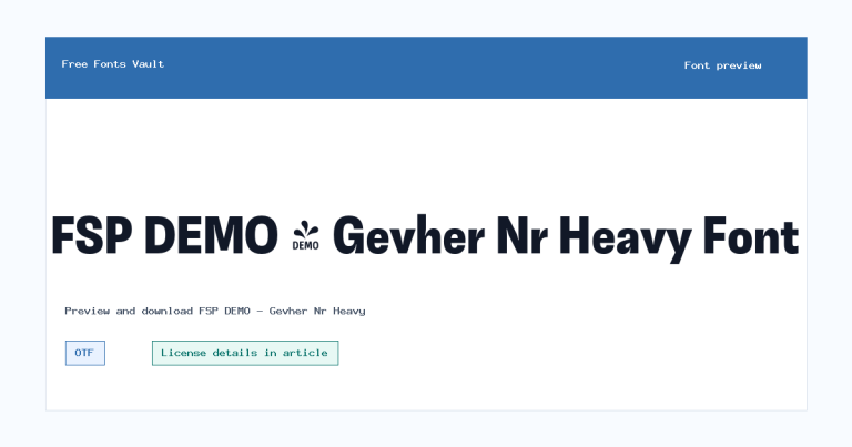FSP DEMO – Gevher Nr Heavy font preview