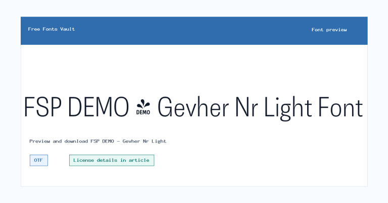 FSP DEMO – Gevher Nr Light font preview