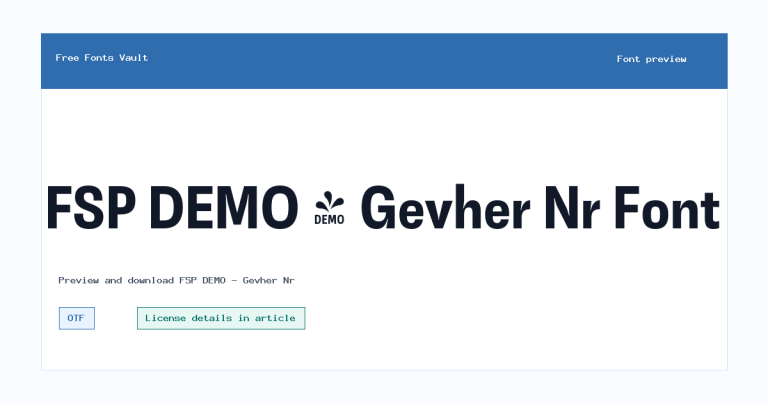 FSP DEMO – Gevher Nr font preview