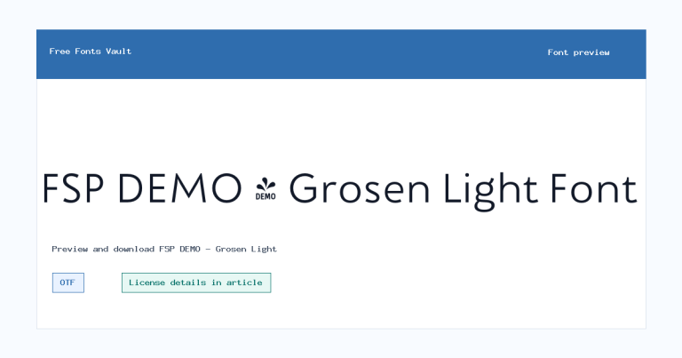 FSP DEMO – Grosen Light font preview