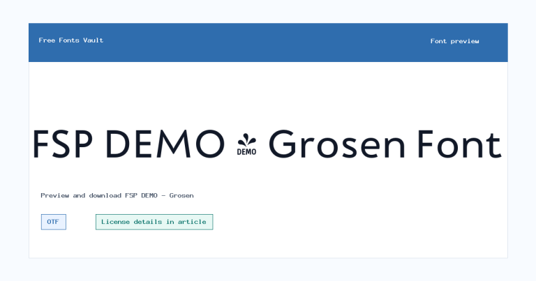 FSP DEMO – Grosen font preview