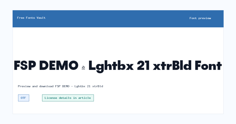 FSP DEMO – Lghtbx 21 xtrBld font preview