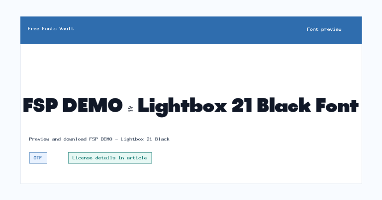 FSP DEMO – Lightbox 21 Black font preview