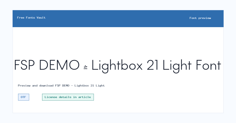 FSP DEMO – Lightbox 21 Light font preview