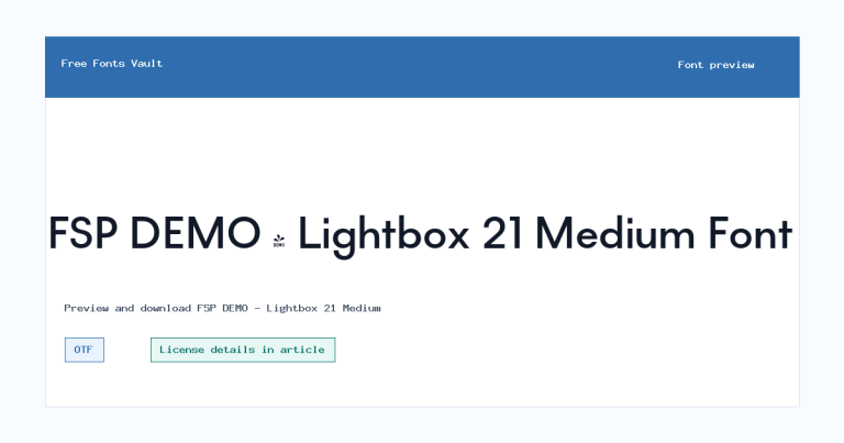 FSP DEMO – Lightbox 21 Medium font preview