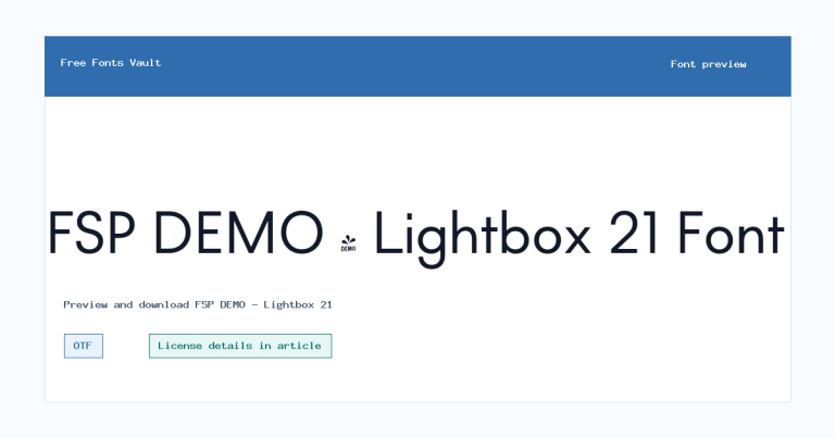 FSP DEMO – Lightbox 21 font preview