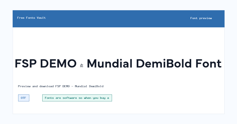 FSP DEMO – Mundial DemiBold font preview