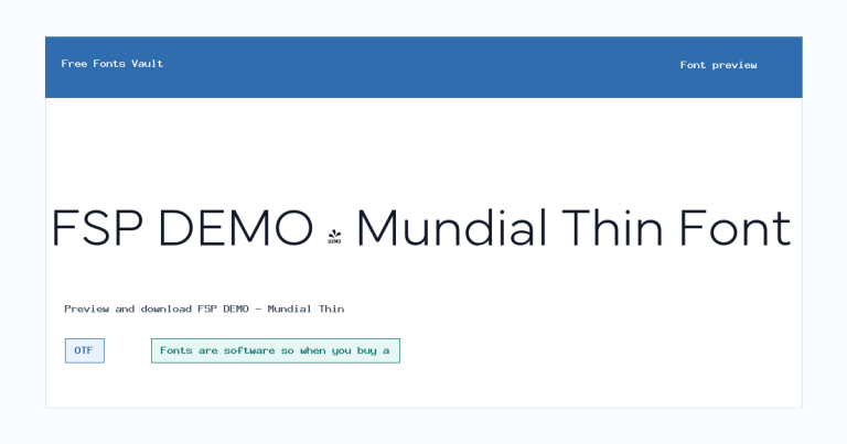 FSP DEMO – Mundial Thin font preview