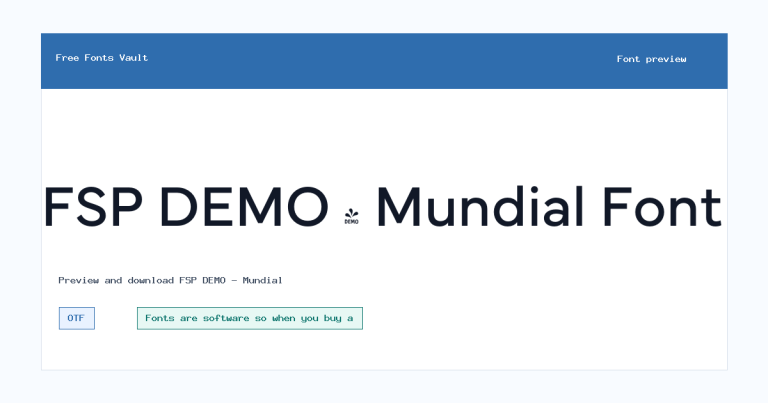 FSP DEMO – Mundial font preview