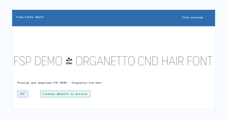 FSP DEMO – Organetto Cnd Hair font preview