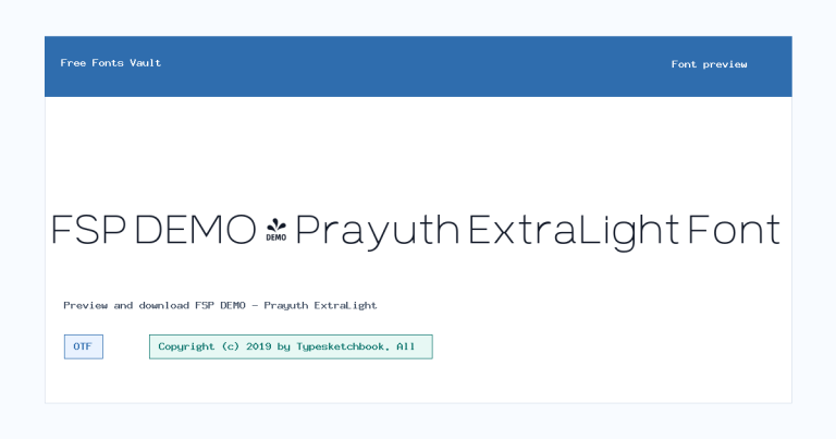 FSP DEMO – Prayuth ExtraLight font preview